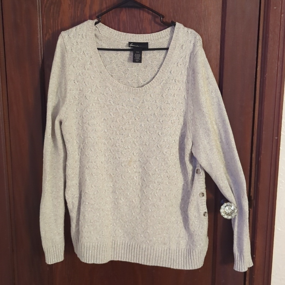 Lane Bryant Light Beige Classic Cable Knit Sweater Size 18/20